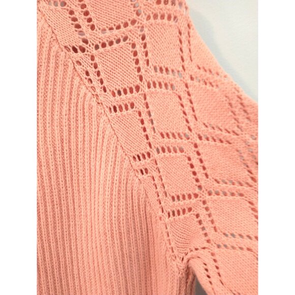 Love Ellie Women's Cardigan Sweater Cropped Button Down Long Sleeve Peach - XL - Picture 8 of 8